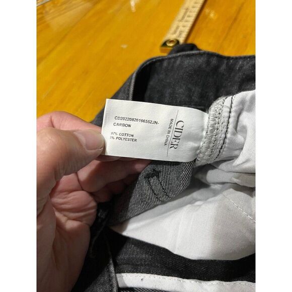 Cider Jeans Women's Size Medium 29x29 Black High Rise Baggy Wide Distressed NWT - Picture 4 of 12